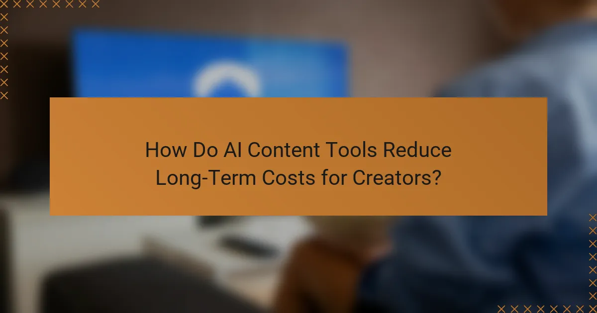 How Do AI Content Tools Reduce Long-Term Costs for Creators?