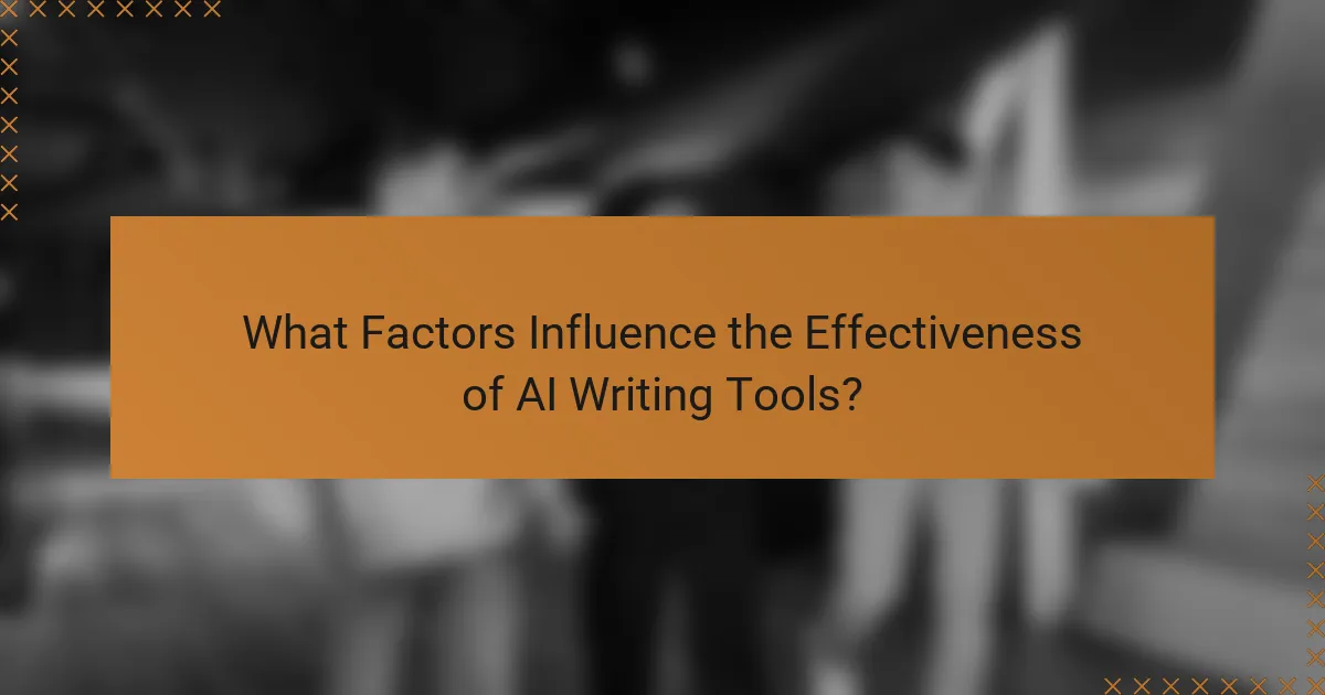 What Factors Influence the Effectiveness of AI Writing Tools?